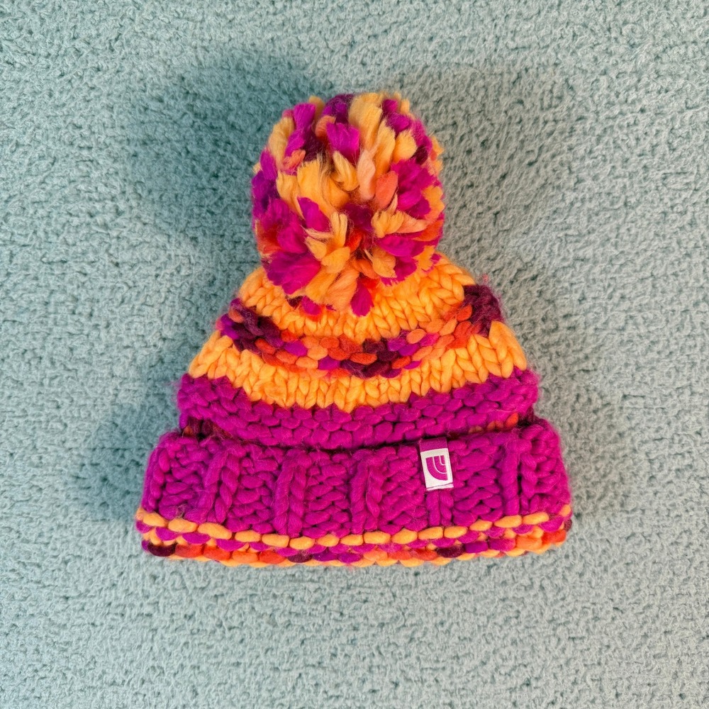 The North Face Nanny Knitted Beanie Womens O/S Snow Hat W/Pom Pom